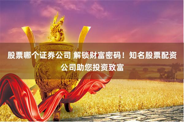 股票哪个证券公司 解锁财富密码！知名股票配资公司助您投资致富